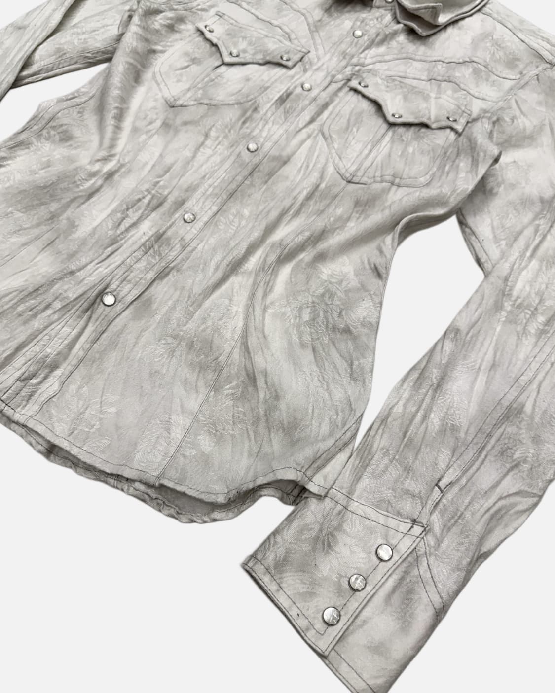 grunge flower wrinkle western shirt 상품이미지3