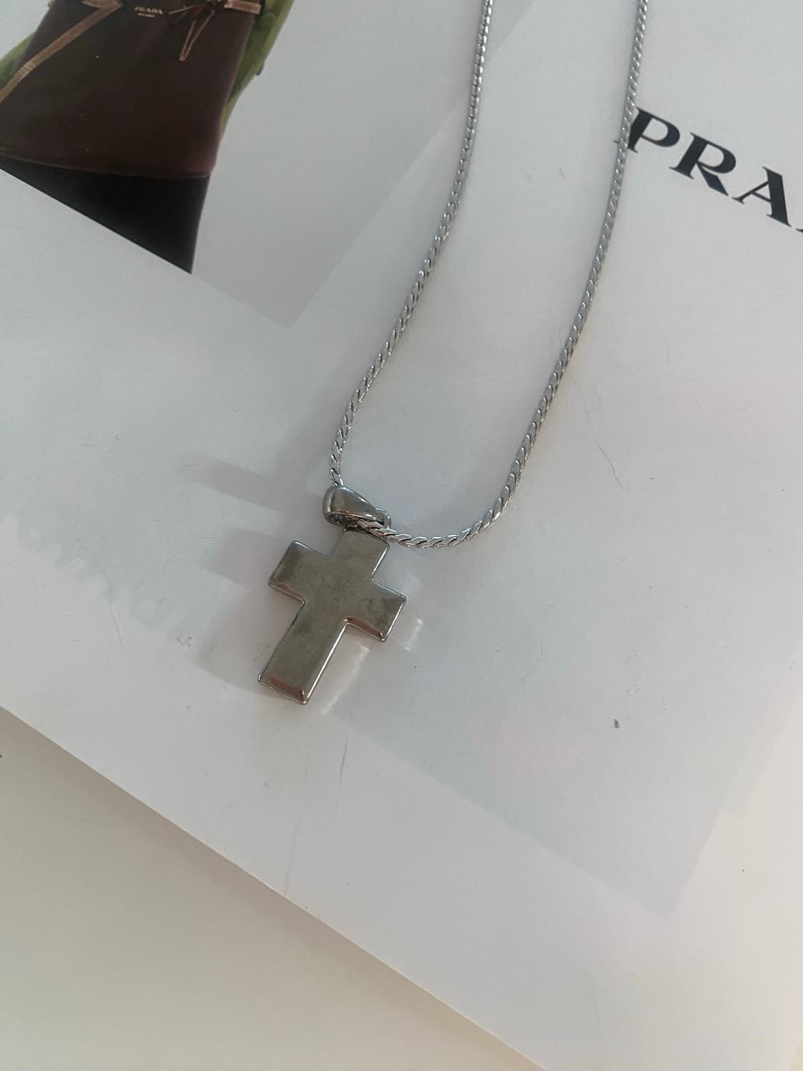 십자가 블랙 실버톤 체인 목걸이 상품이미지5