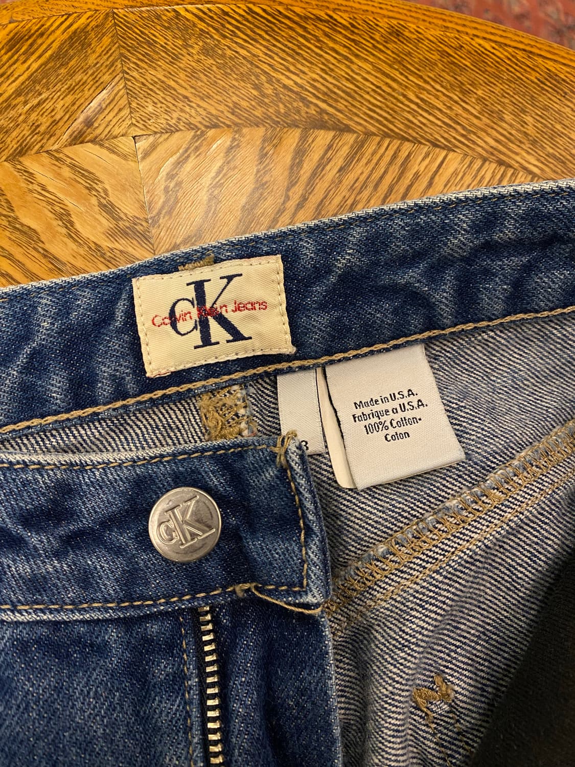 90s USA CK 캘빈 클라인 진청 스트레이트진 상품이미지8