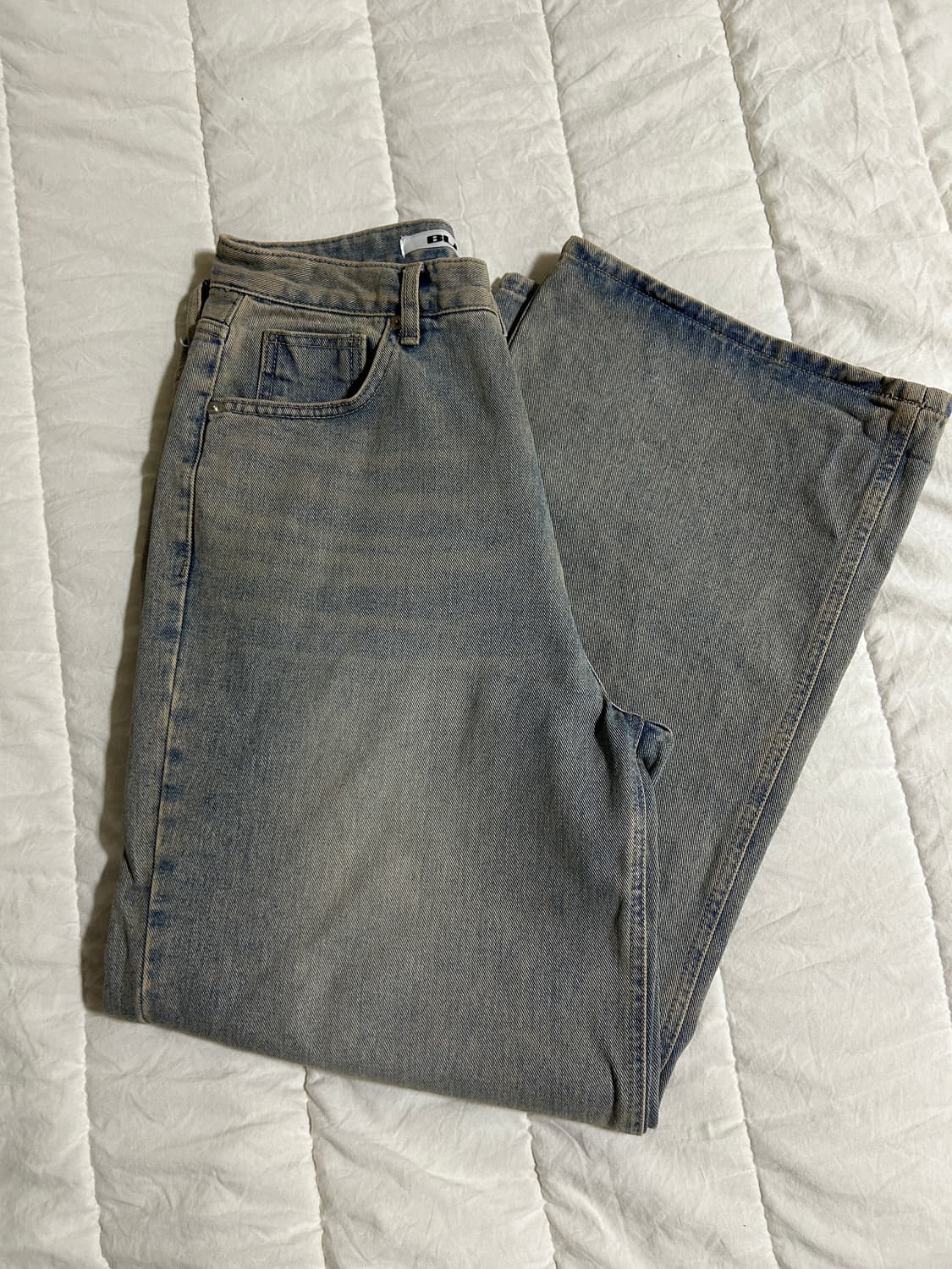 블랙업 루이빌 워싱 와이드 데님 팬츠 상품이미지2