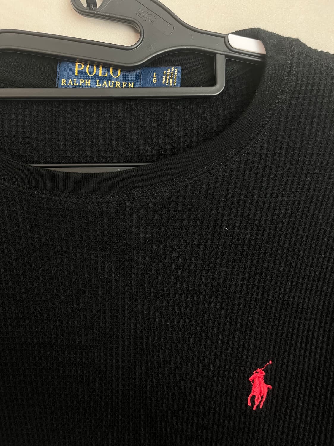 폴로 랄프로렌 블랙 와플 롱슬리브 니트 (L) 상품이미지4