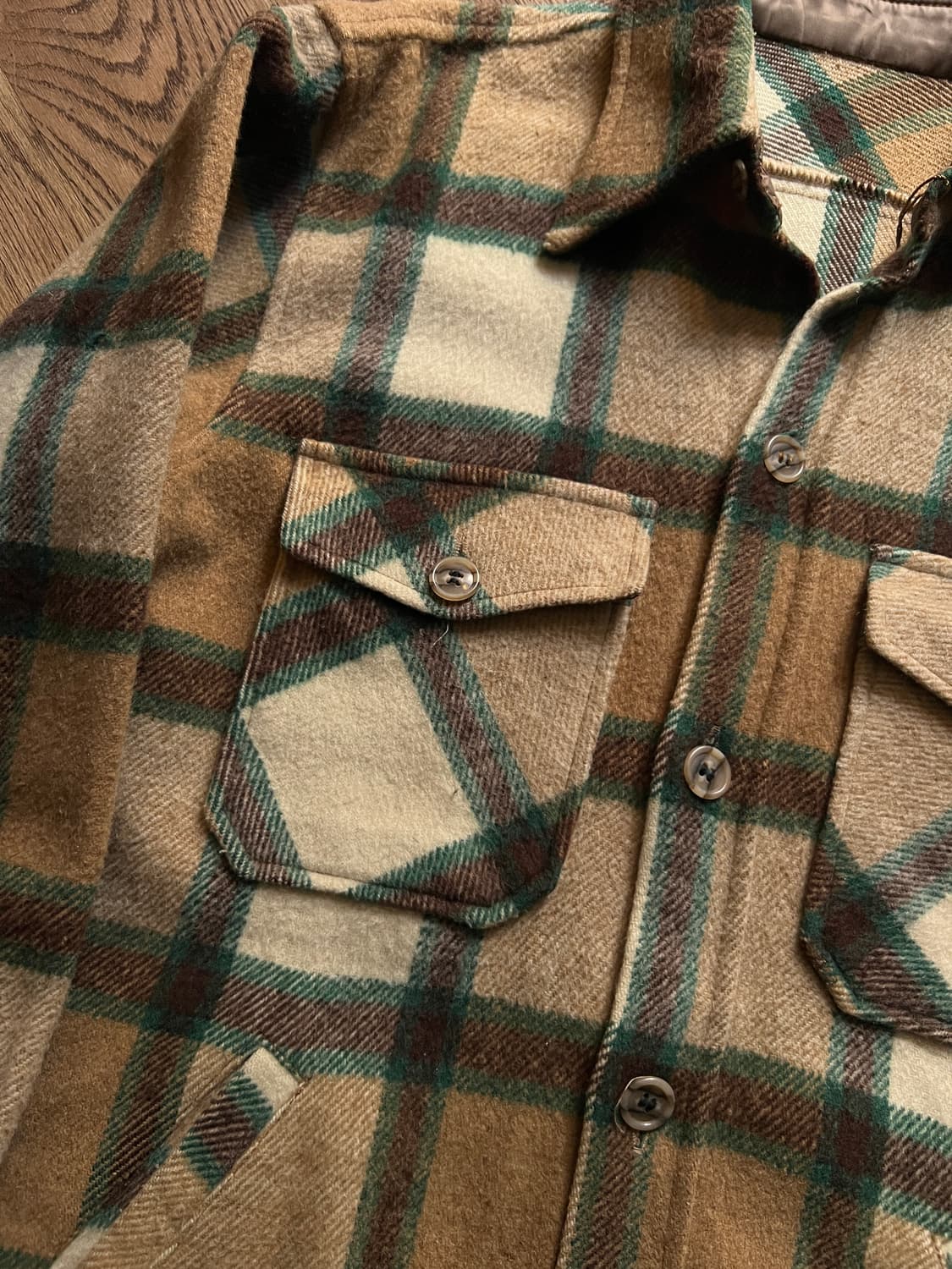 [L]90's VAN JAC 타탄체크 울 셔츠 자켓 상품이미지3