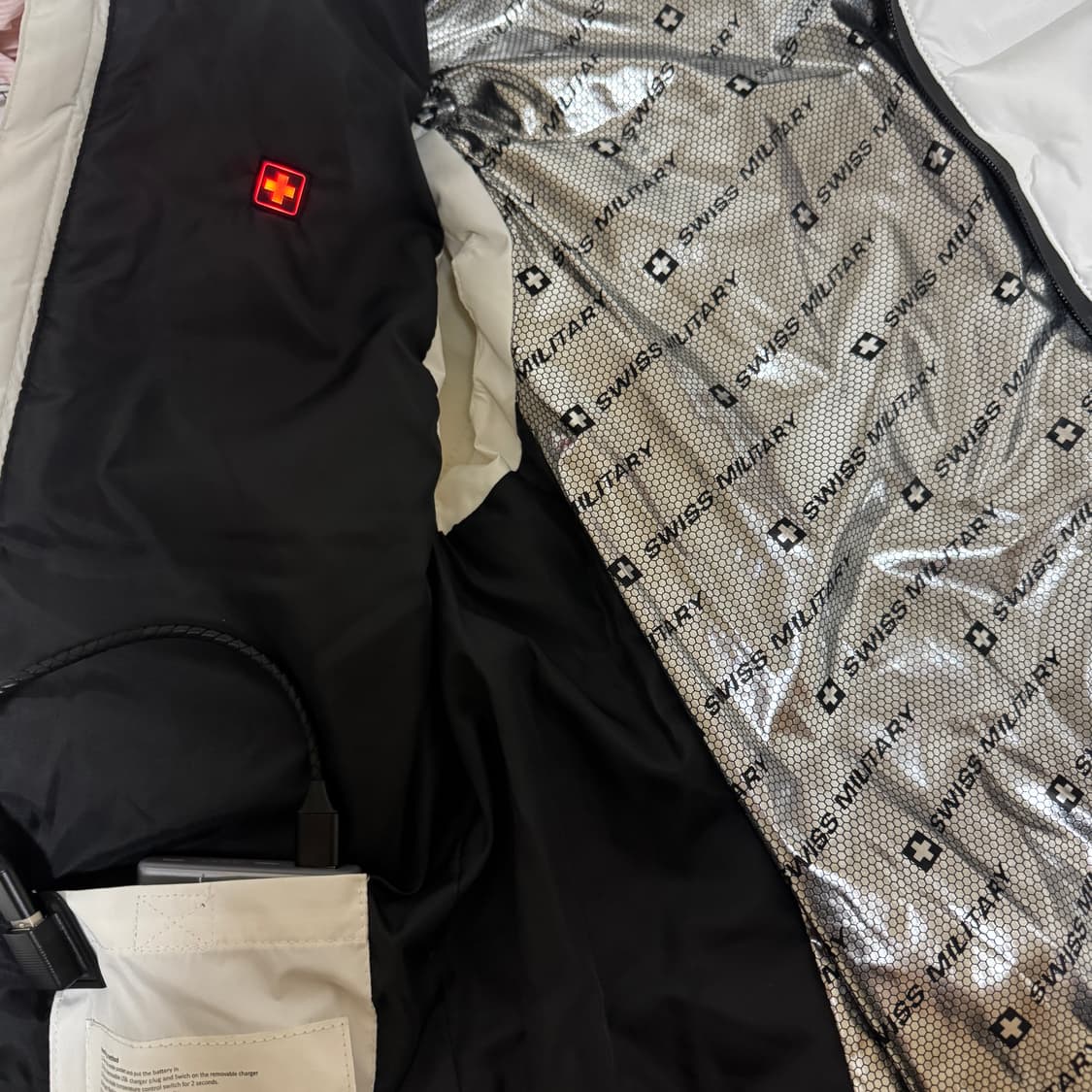 s 스위스밀리터리 발열조끼패딩 화이트 상품이미지5