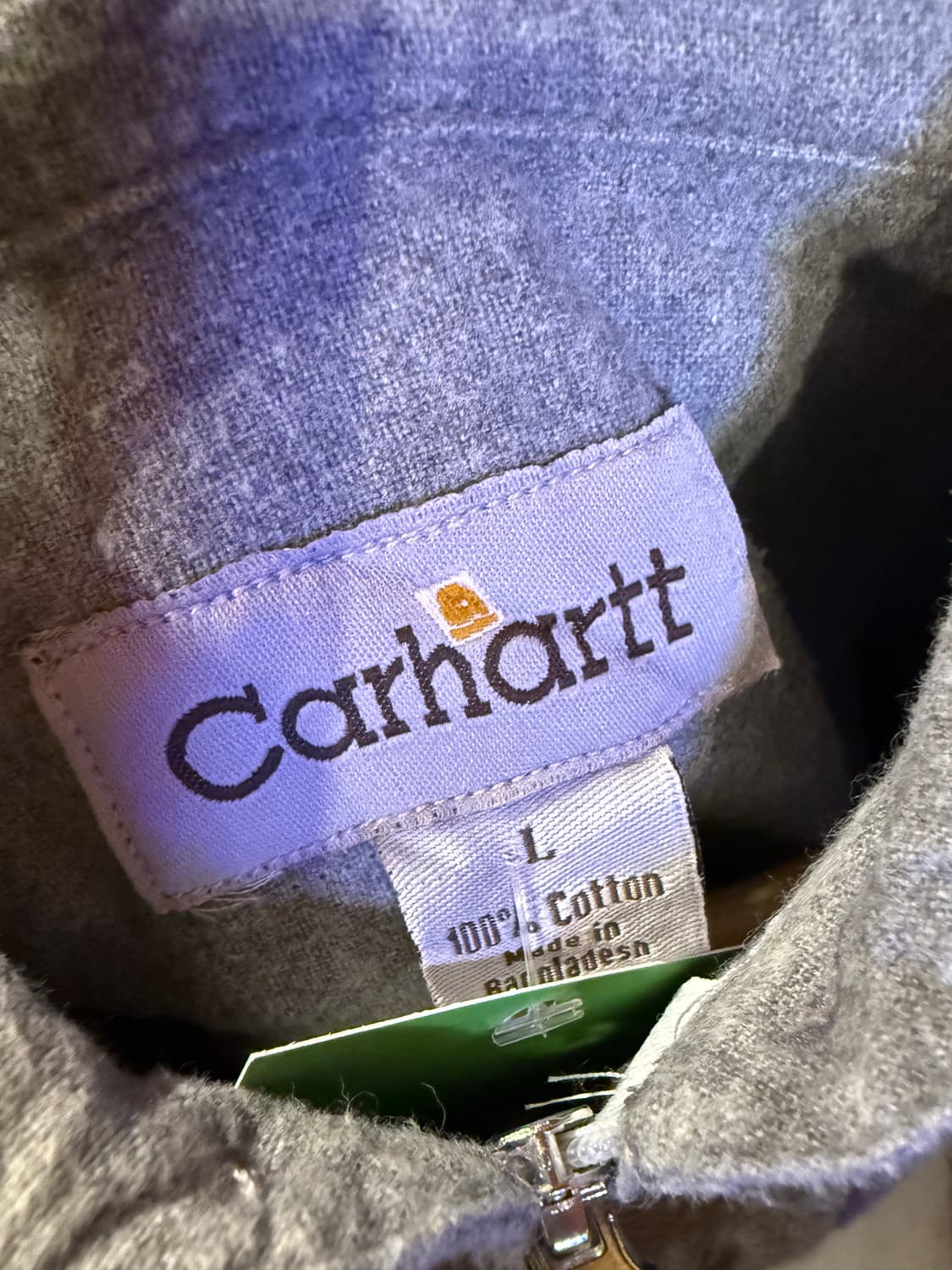 칼하트 그레이 리메이크 크롭 셔츠 자켓 상품이미지2