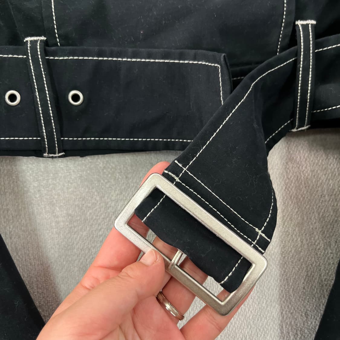 W 95 알마니 익스체인지 블랙 크롭 자켓 상품이미지5