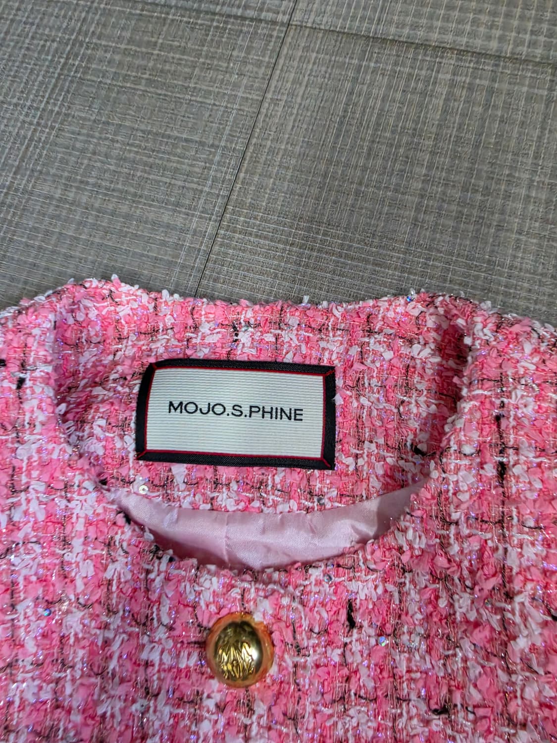 모조에스핀 핑크 트위드 자켓&스커트 셋업 세트 봄~가을 상품이미지6