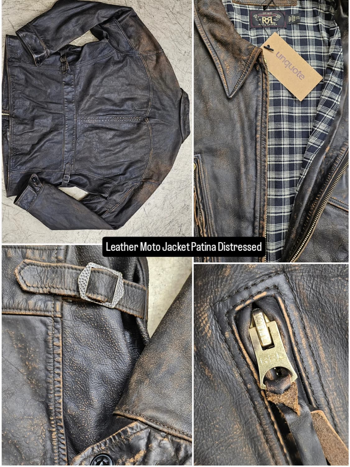 Double RL Leather Moto Jacket. 상품이미지6