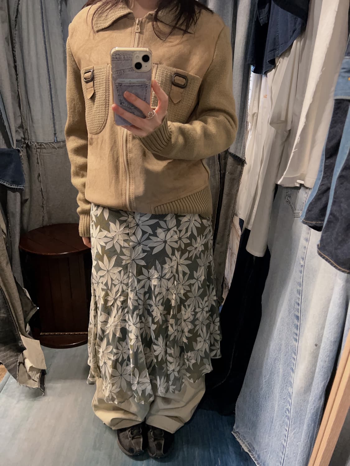 26-27 ) JPN Flower Pattern Midi Skirt 상품이미지3