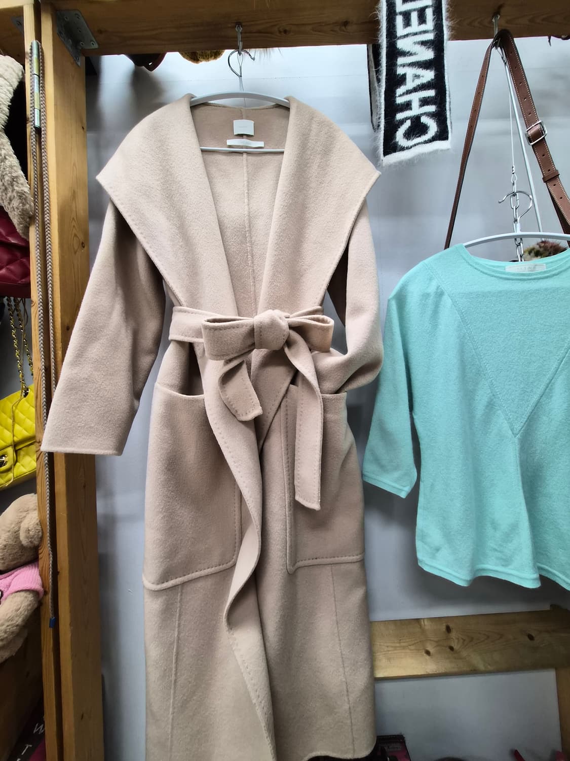 캐시미어 울 핸드메이드 후드롱코트 상품이미지1