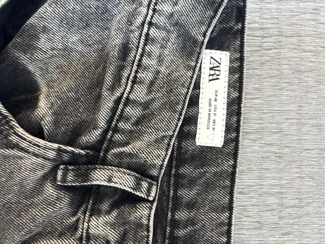 ZARA 유틸리티 포켓 와이드 데님 블랙 상품이미지3