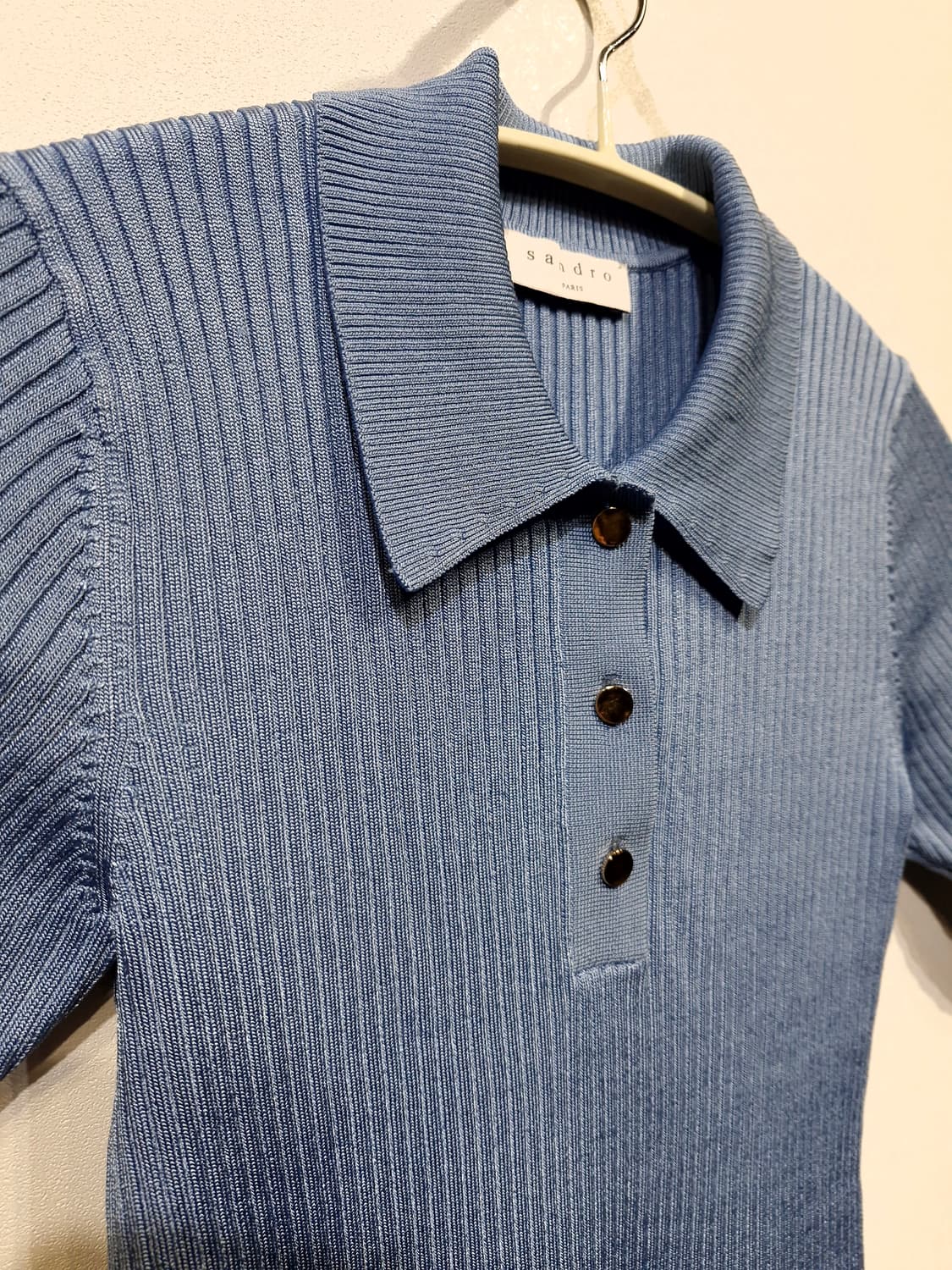 SANDRO 산드로 골지 반팔 카라 니트[1] 상품이미지6