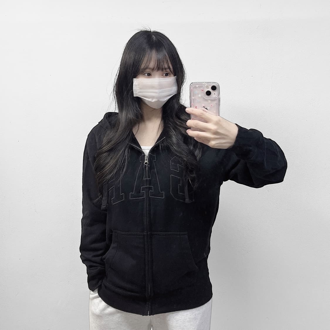 갭 Gap 스펠 로고 후드집업 블랙 상품이미지1