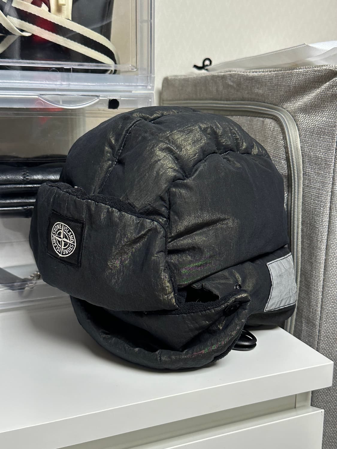 스톤아일랜드 리플렉티브 트루퍼햇 XL(60) 블랙 상품이미지3