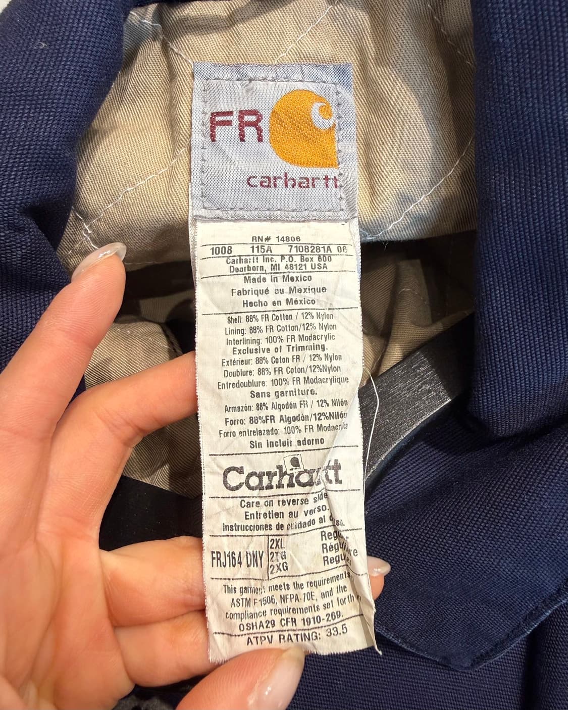 칼하트 FR 네이비 워크 자켓 상품이미지9