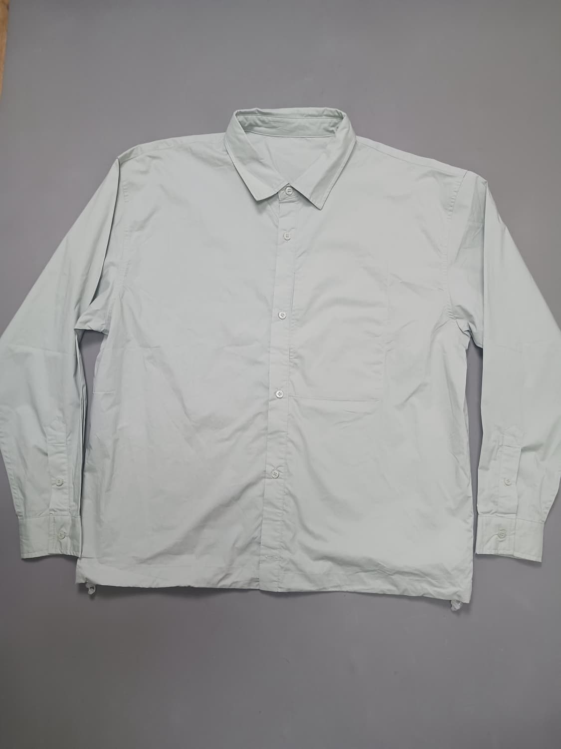 [M] 라퍼지스토어 연녹 오버핏 밑단 스트링 셔츠 상품이미지1