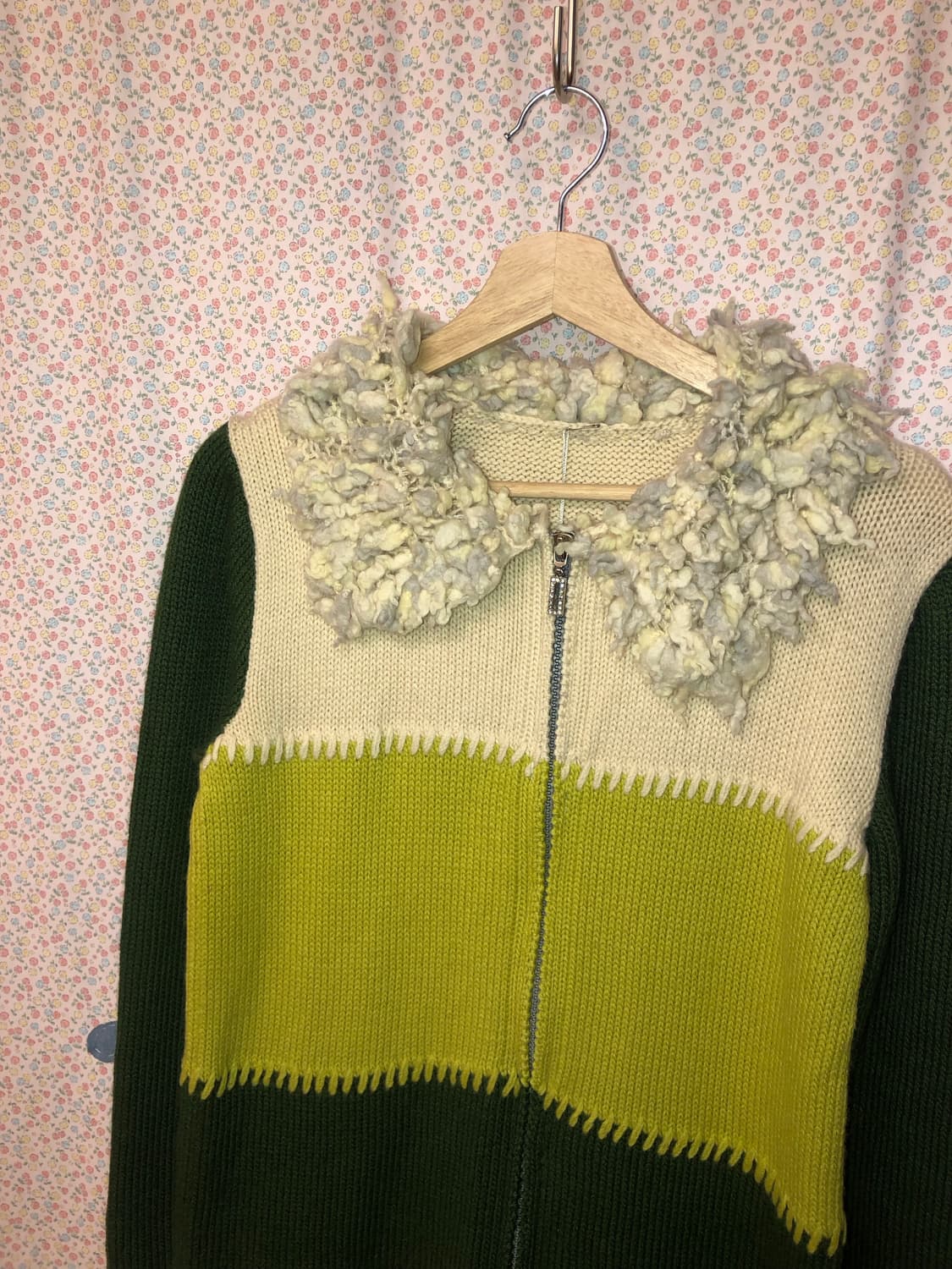 fur stitch knit zip-up 상품이미지2