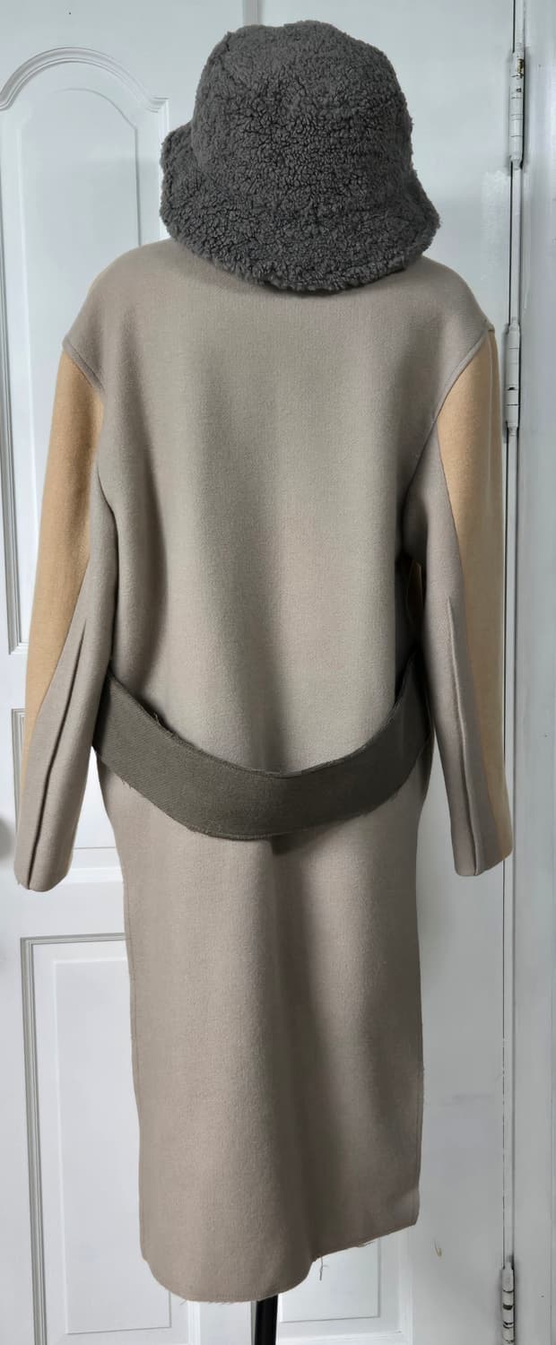 그레이양 컬러블록 울코트 상품이미지6