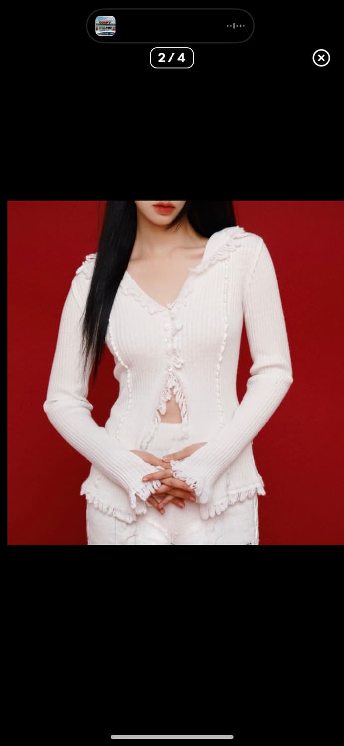 뉴얼린 보헤미안 테슬 니트 가디건 상품이미지2