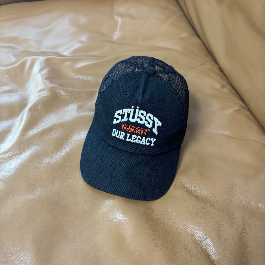 스투시 아워레가시 6패널 볼캡 모자 메쉬 워시드 블랙 상품이미지1