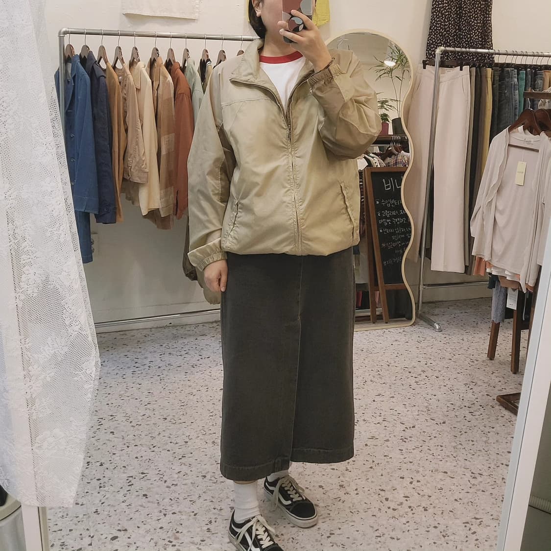 Uniqlo JPN 골드베이지 바람막이 상품이미지10