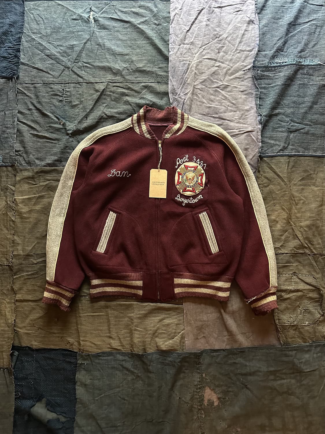1960s Vintage Wool Zip Up Varsity Jacket 상품이미지1