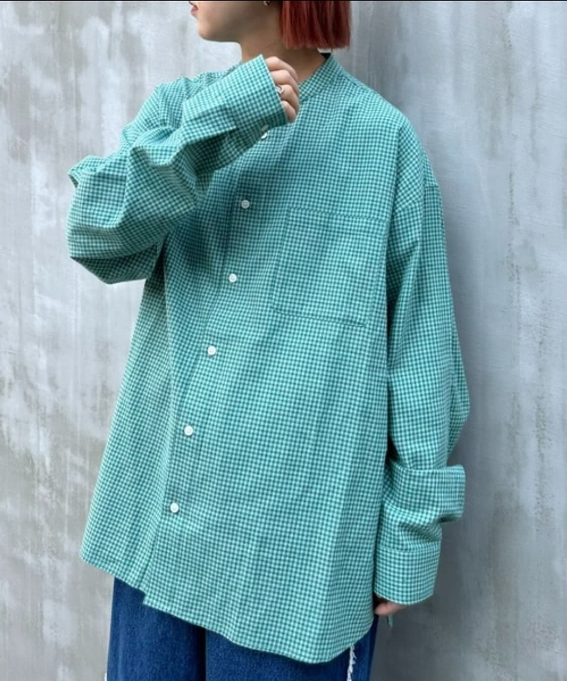 차오패닉 비에라 체크 밴드 카라 셔츠 상품이미지1