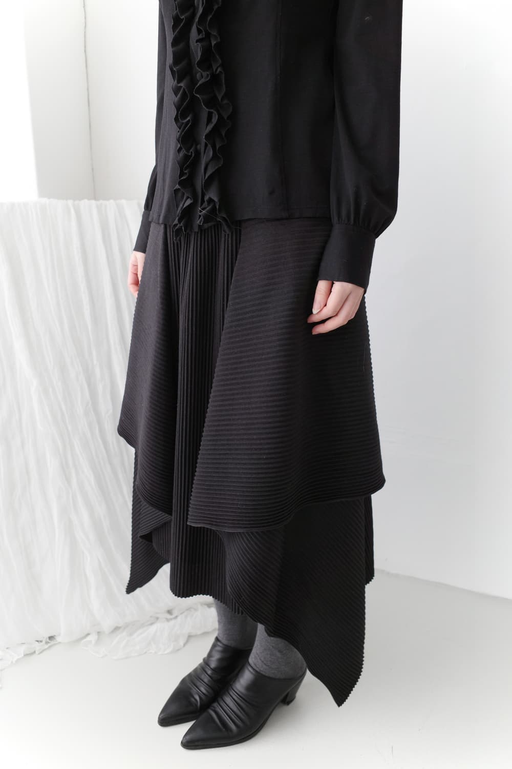 hiroko koshino) unbalanced stripe skirt 상품이미지6