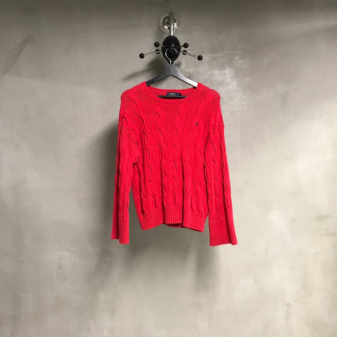 폴로 랄프로렌 케이블 니트 레드 S 상품이미지1