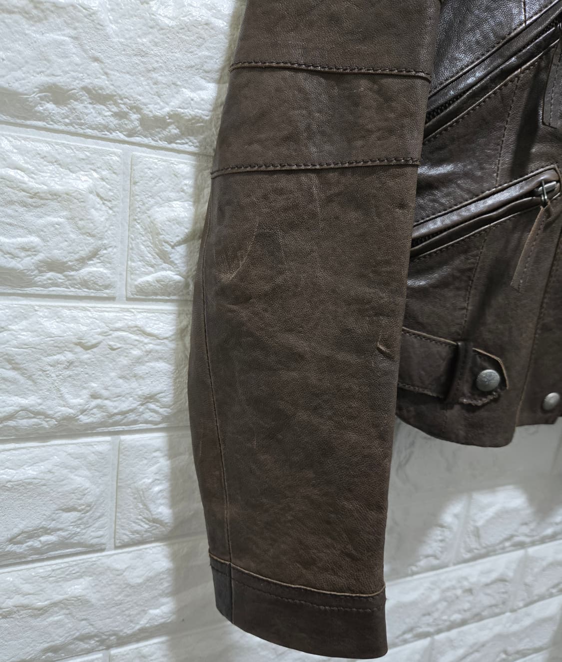 베네통 양가죽 라이더자켓 85~90 상품이미지4