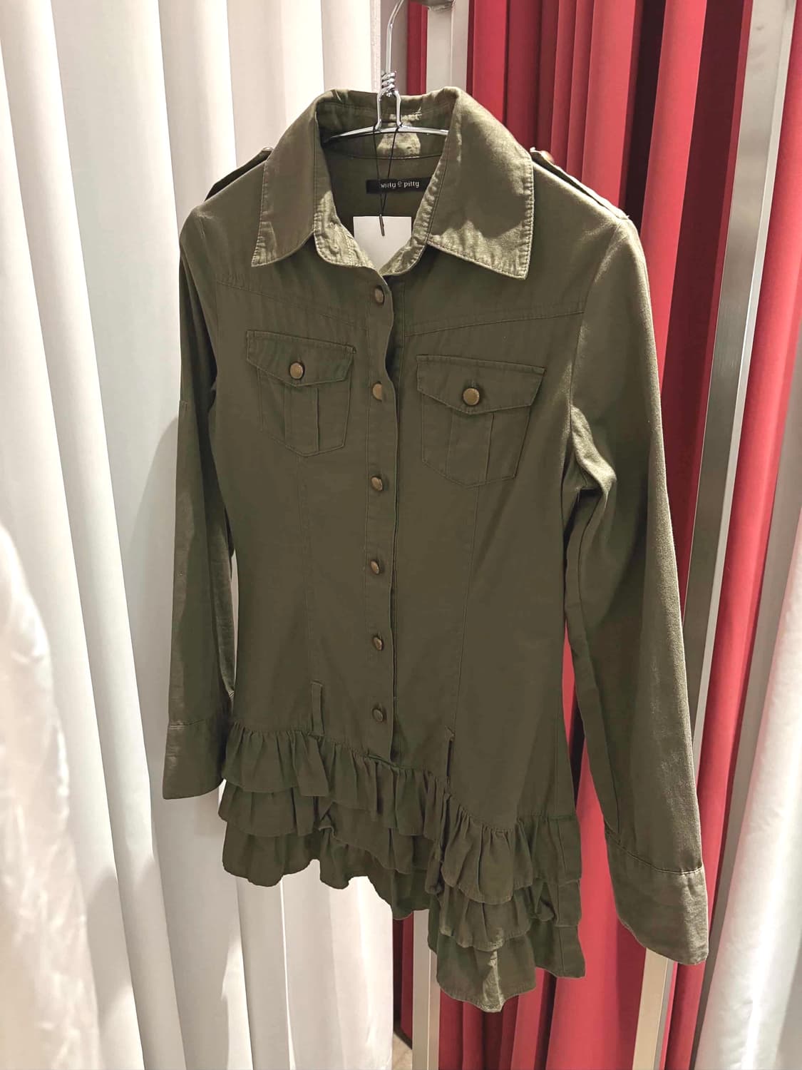 유러피안그런지 카키 원피스  상품이미지1