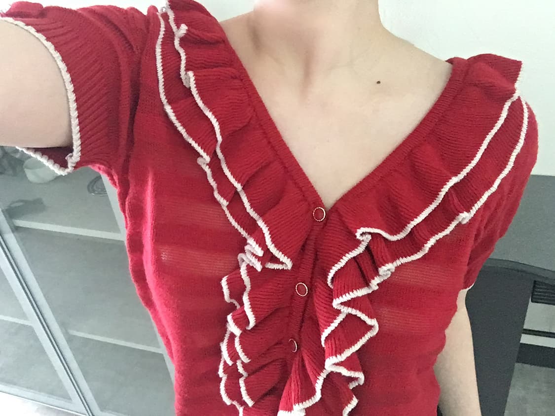 axes femme) ruffle cardigan 상품이미지1