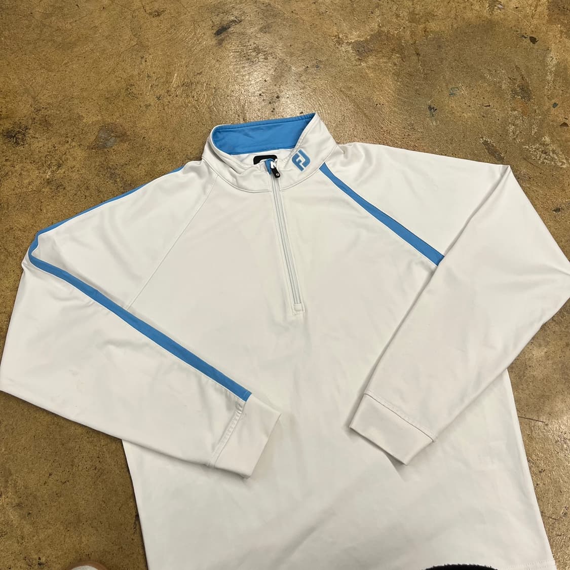 [정품/M] 풋조이 골프웨어 화이트 긴팔 하프집업 b19 상품이미지1