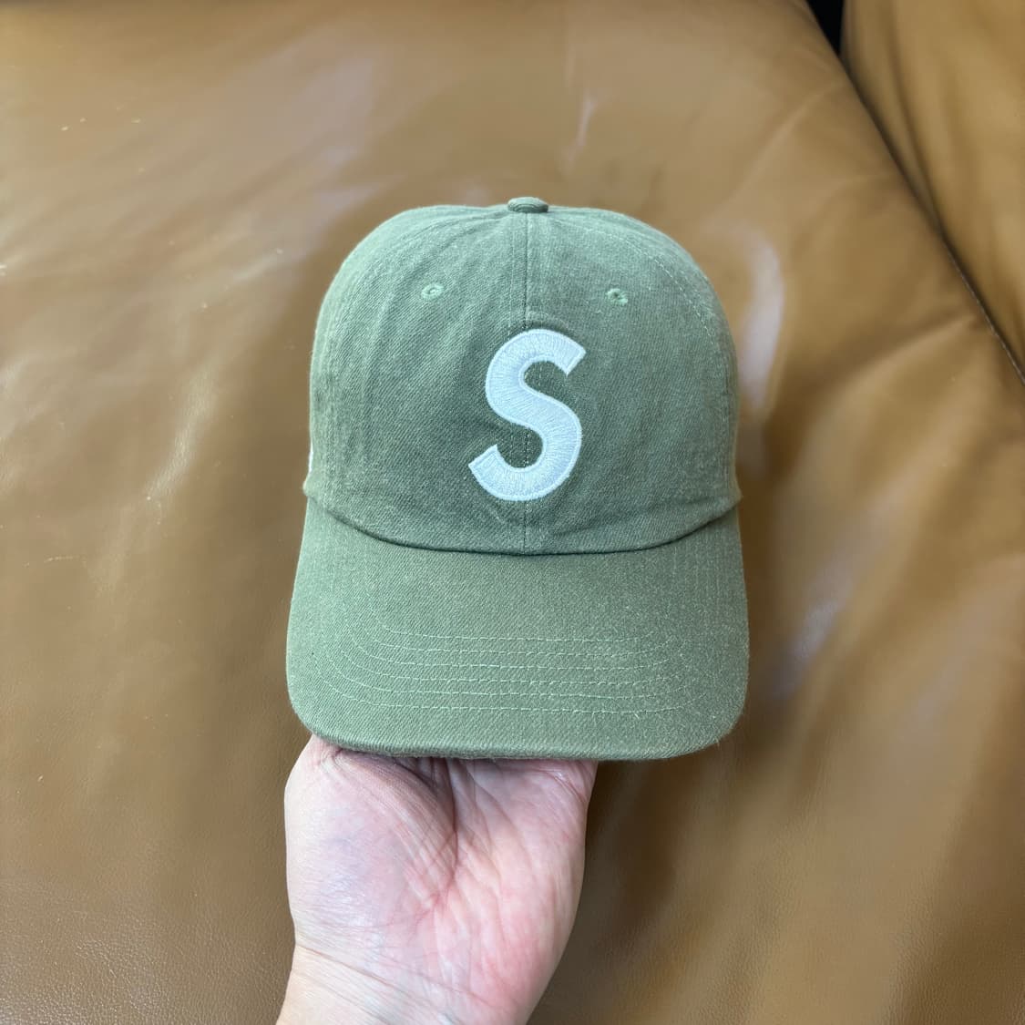 슈프림 S로고 6패널 볼캡 모자 22SS 케블라 올리브 카키 상품이미지2