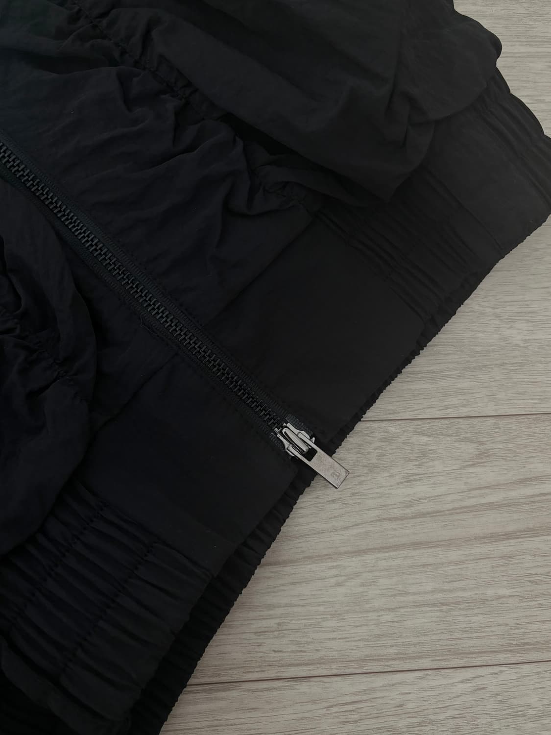 트리밍버드 나일론 셔링 셋업 집업 블랙 상품이미지8