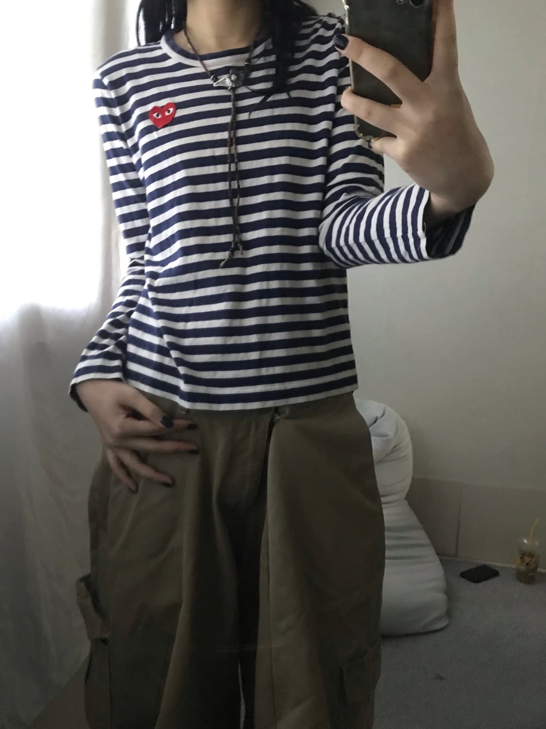 꼼데가르송 네이비 스트라이프 롱슬리브 상품이미지4