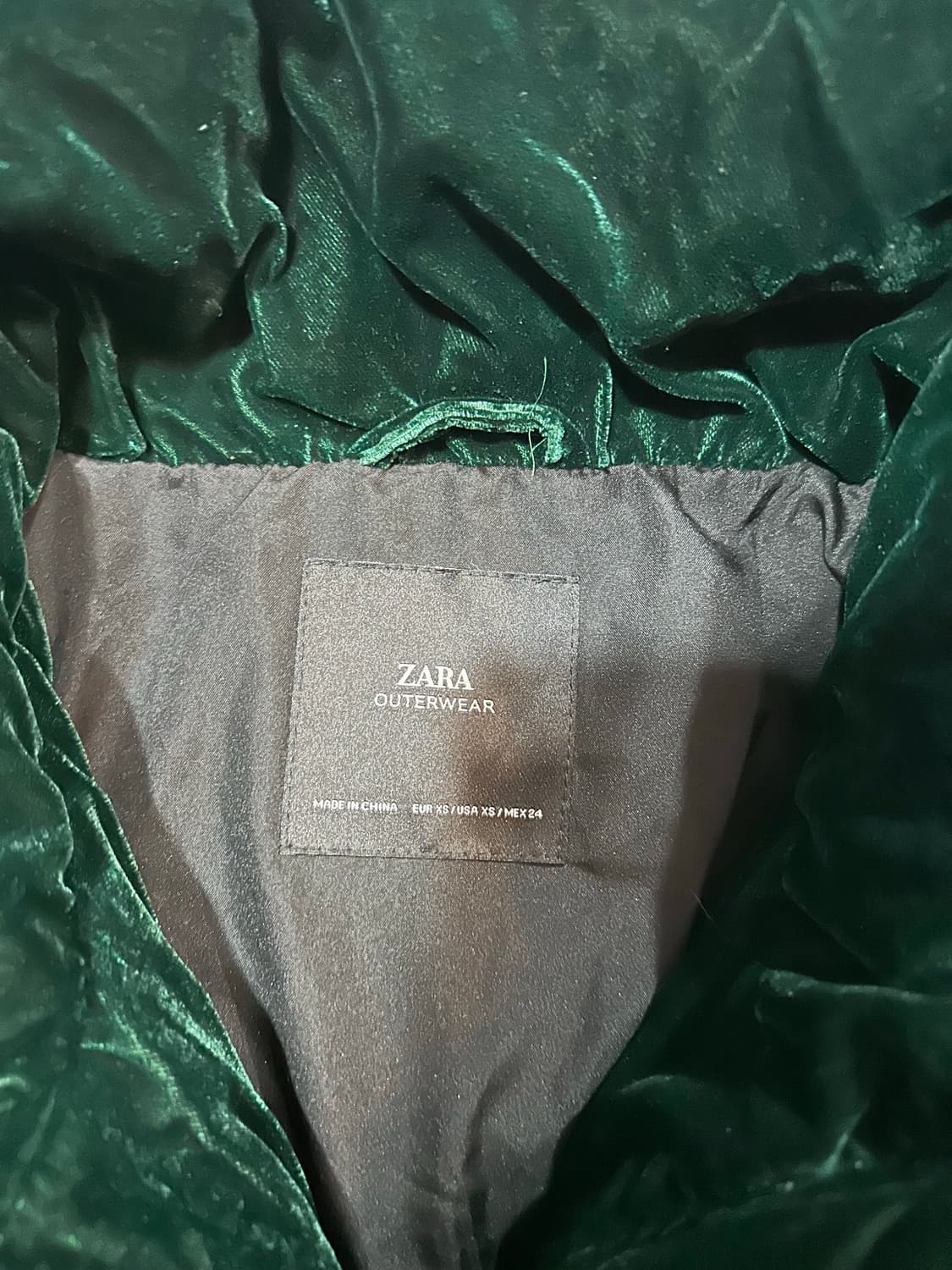 자라 벨벳 점퍼 그린 상품이미지2