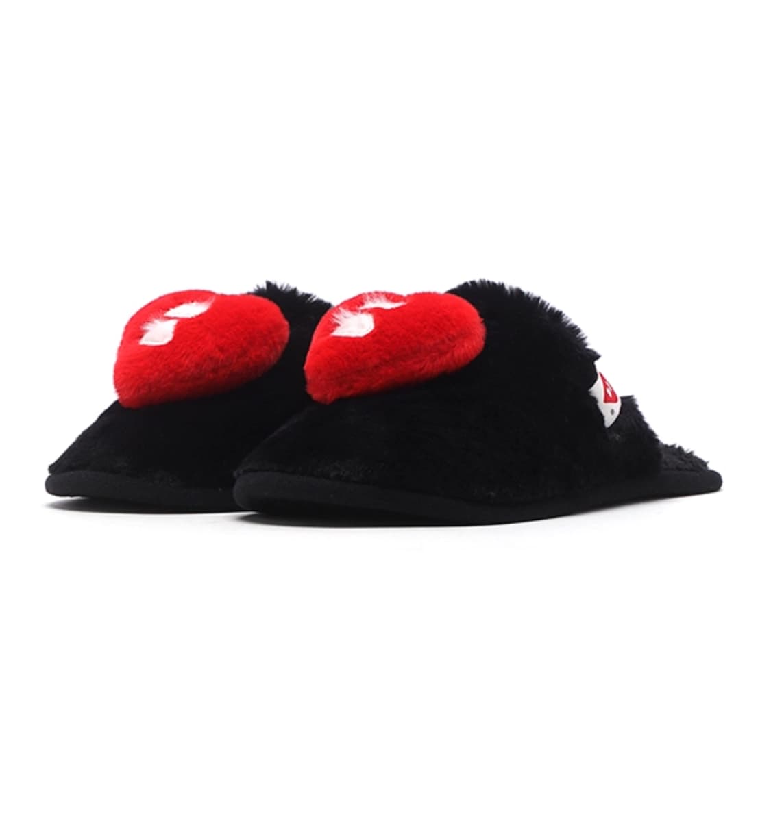 (오더) 베이프 APEE 하트 퍼 슬리퍼 블랙 상품이미지1