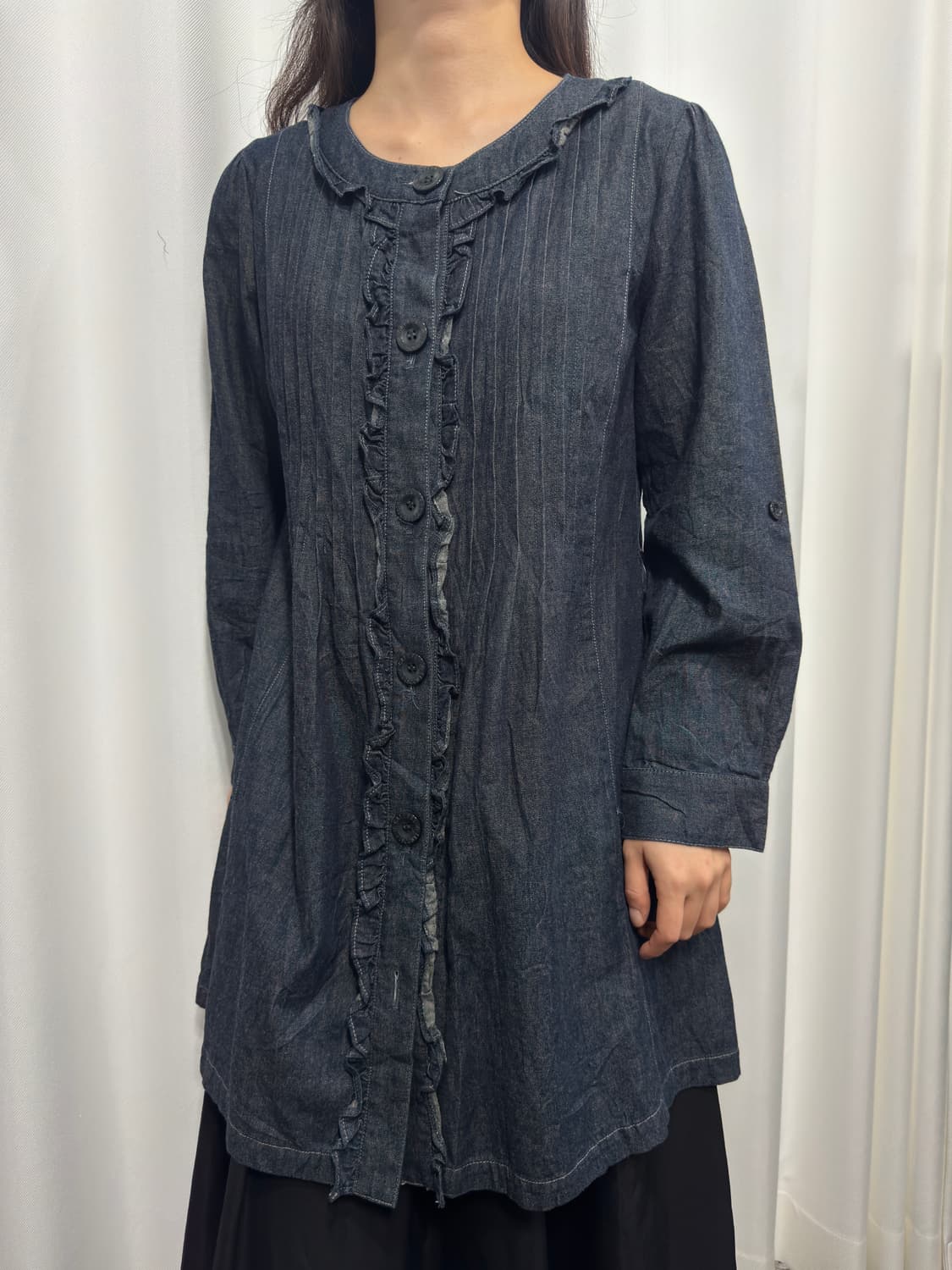 frill pintuck denim jacket 상품이미지2