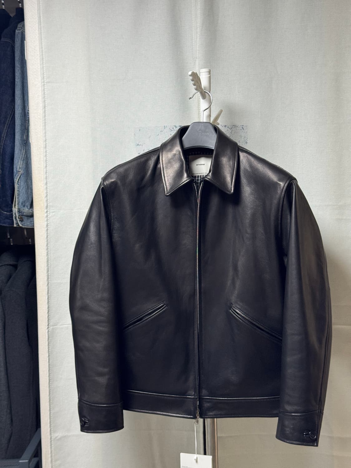 인더로우 레더 스포츠자켓 블랙 1사이즈 새상품 상품이미지4