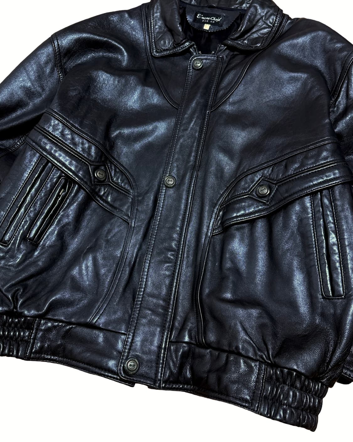 빈티지 양가죽 봄버 블루종 자켓 상품이미지4