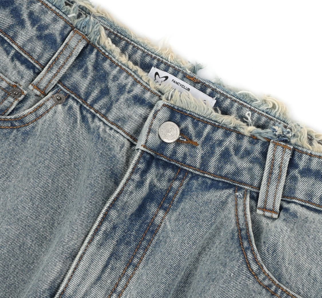 팬시클럽 DESTROYED WIDE DENIM PANTS 상품이미지4
