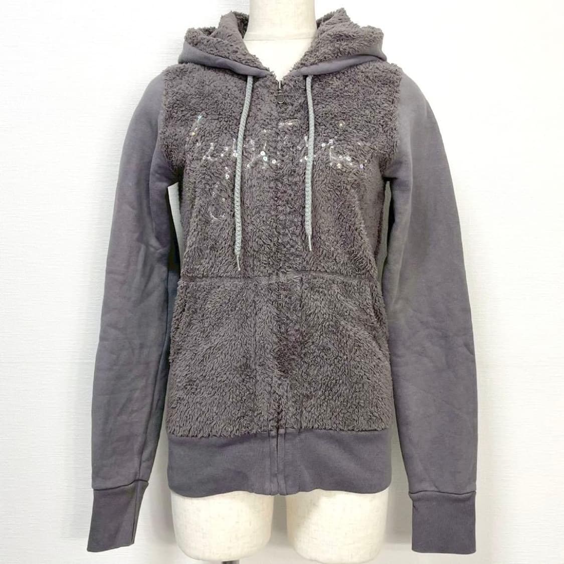 히스테릭 글래머 아카이브 글리터 스컬 플러피 후드 집업 상품이미지1