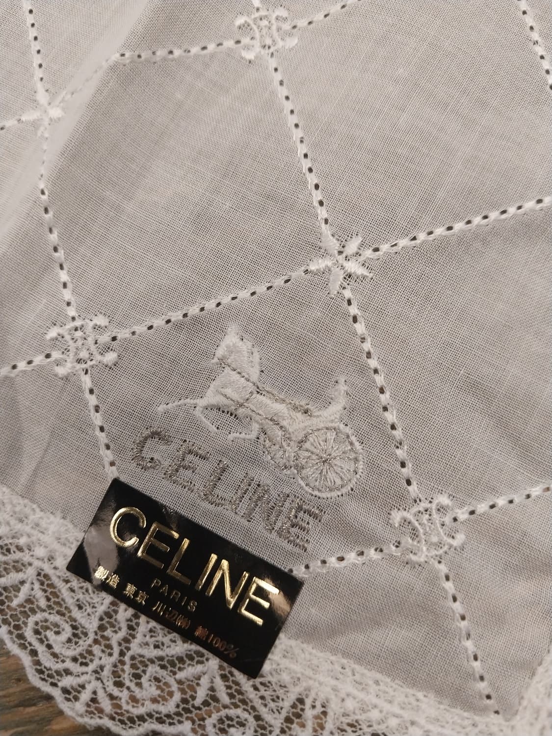 셀린느마차자수레이스손수건(새상품) 상품이미지1