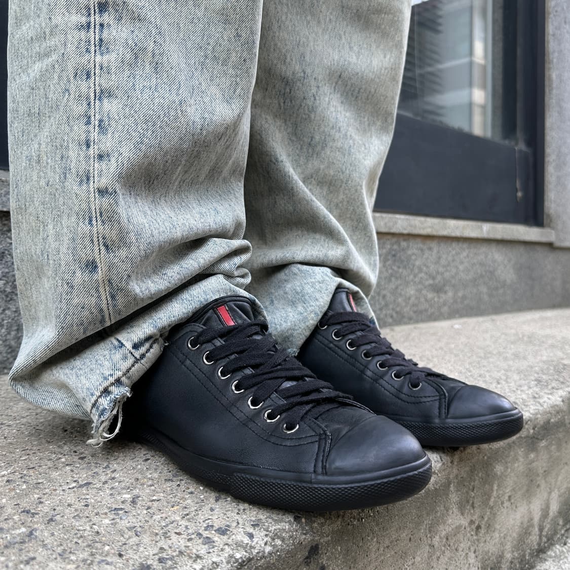 00s 빈티지 프라다 스포츠 가죽 스니커즈 상품이미지6