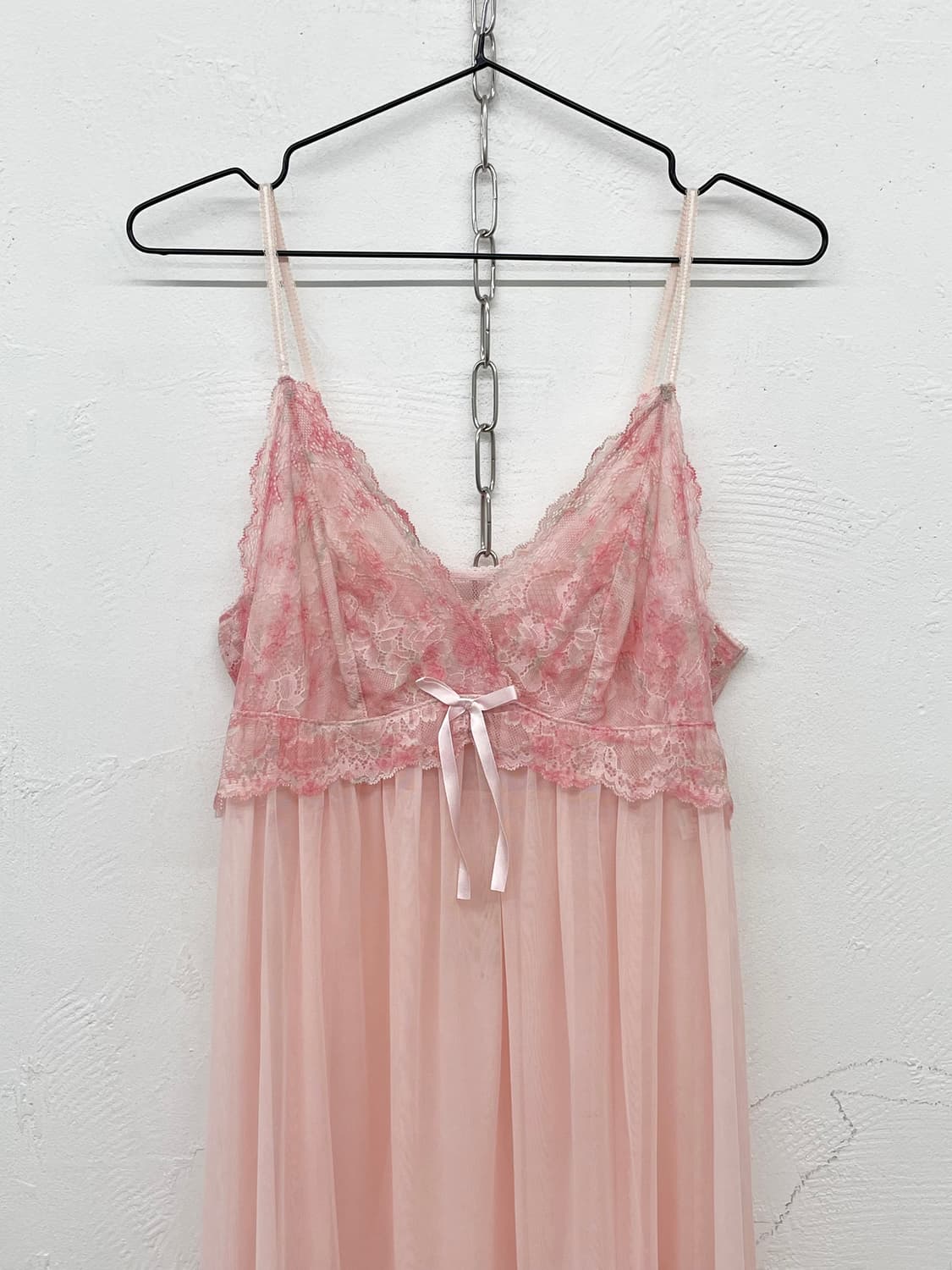 핑크 시어 레이스 슬립 상품이미지5