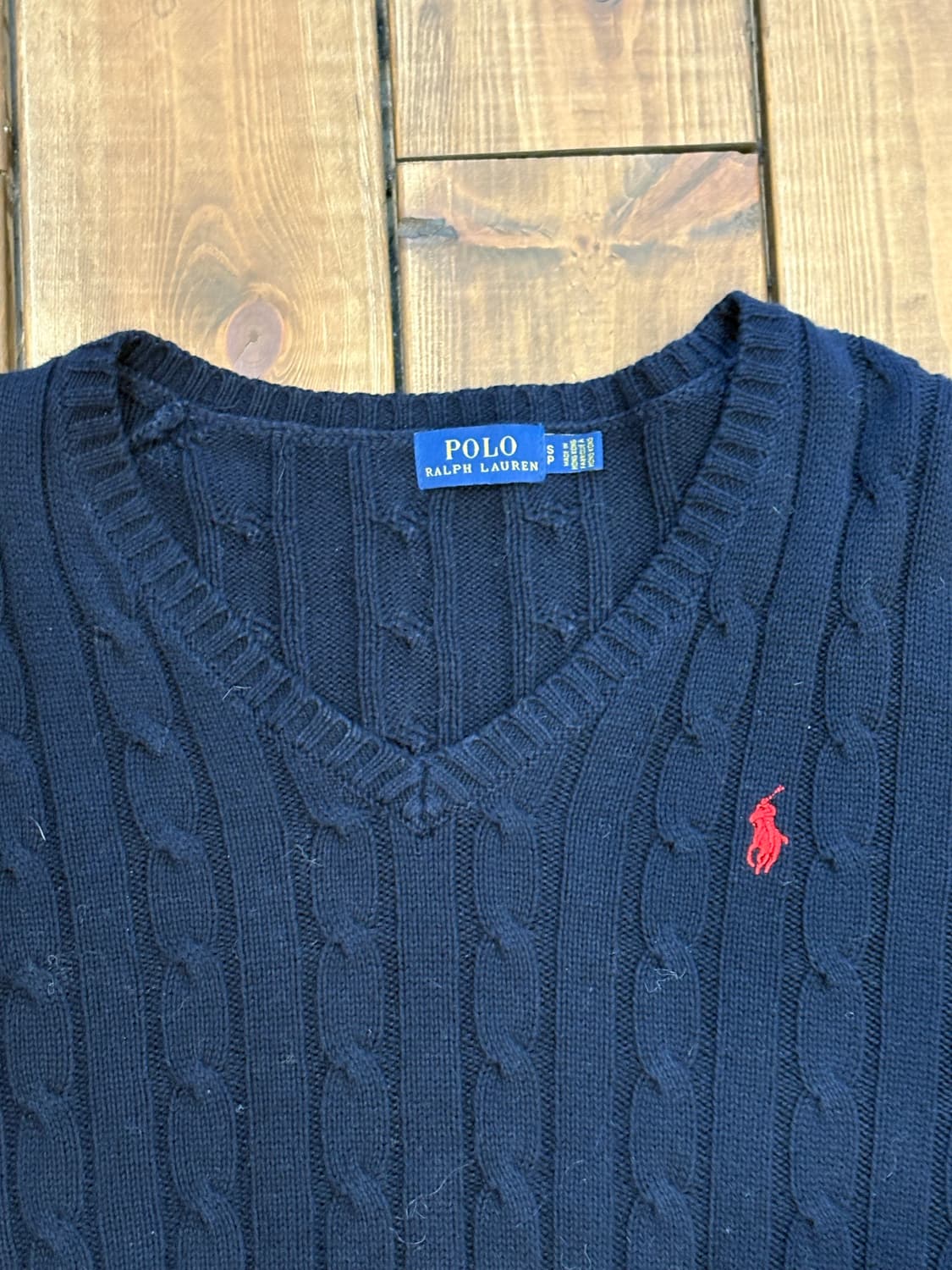 폴로 네이비 브이넥 니트 상품이미지6