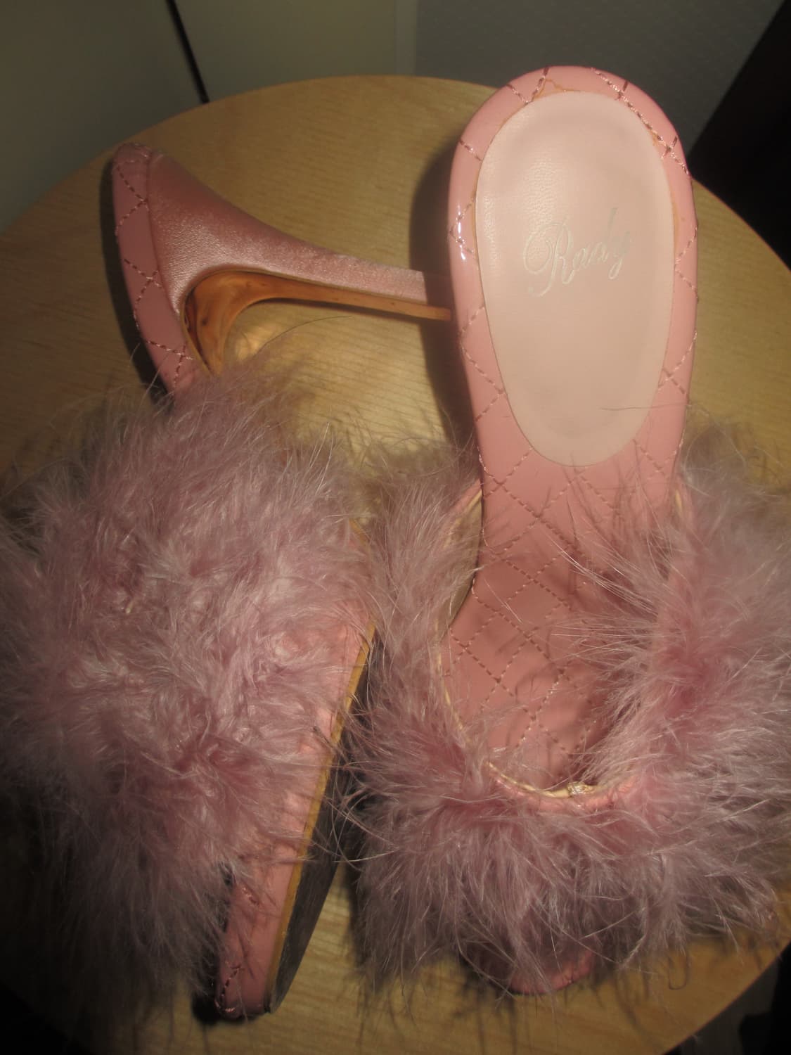 Rady 핑크 퍼 쥬얼리 실크 뮬 갸루신발 대장 상품이미지2