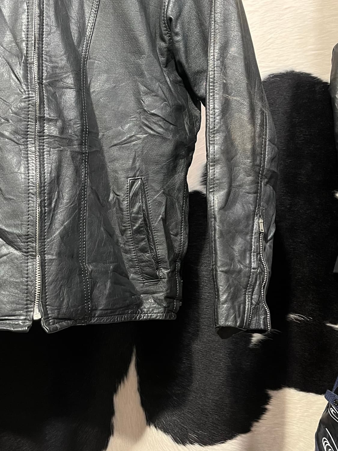 슬림핏 레더 자켓 상품이미지5