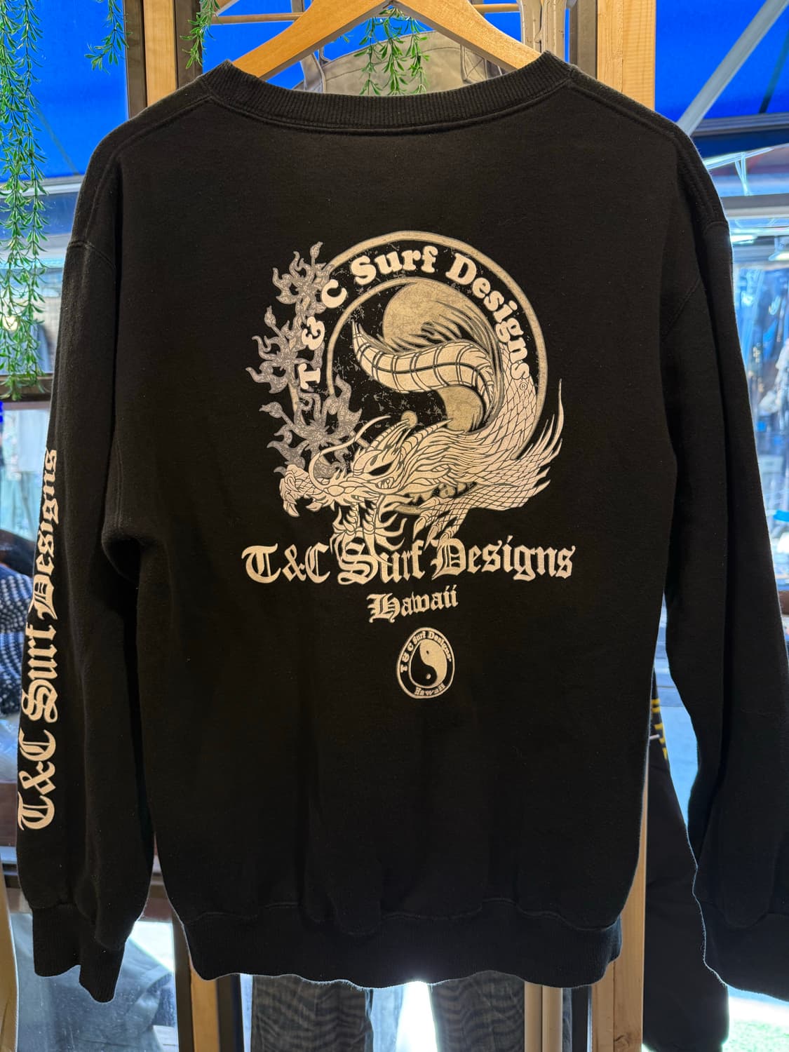 T&C 서프 디자인 블랙 맨투맨 상품이미지2