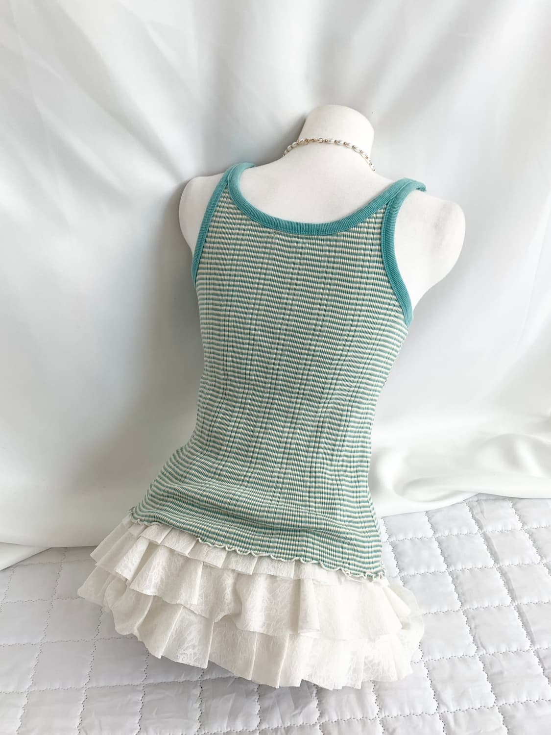 Mint ! ♥ 스트라이프 골지 슬림핏 나시 상품이미지2